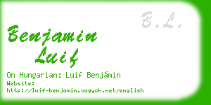 benjamin luif business card
