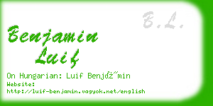 benjamin luif business card